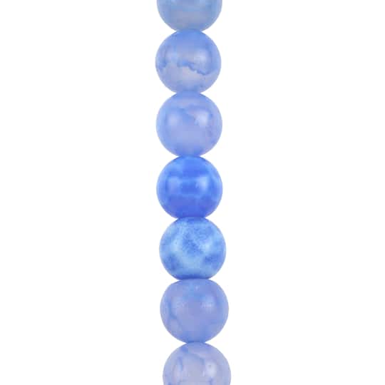 Blue Dyed Fire Agate Round Beads, 8mm by Bead Landing™